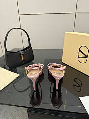 Kitlife Valentino Garavani Bow Embellished Satin Slingback Pumps Pink - 4