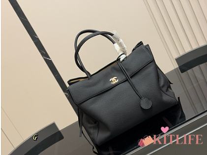 Kitlife Chanel Tote Shopping Bag Black 40x30cm - 1