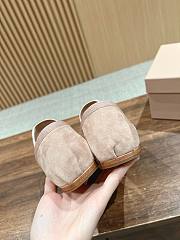 Kitlife Miu Miu Women's Beige Suede Ballerina Strap Flats - 6