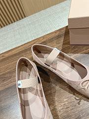 Kitlife Miu Miu Women's Beige Suede Ballerina Strap Flats - 2