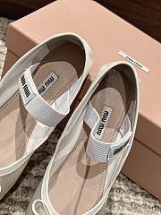 Kitlife Miu Miu Women's White Satin Ballerina Strap Flats - 6