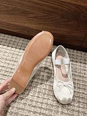 Kitlife Miu Miu Women's White Satin Ballerina Strap Flats - 4