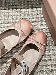 Kitlife Miu Miu Women's Pink Satin Ballerina Strap Flats  - 6