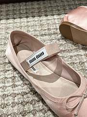 Kitlife Miu Miu Women's Pink Satin Ballerina Strap Flats  - 5