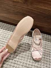 Kitlife Miu Miu Women's Pink Satin Ballerina Strap Flats  - 3
