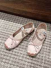 Kitlife Miu Miu Women's Pink Satin Ballerina Strap Flats  - 2