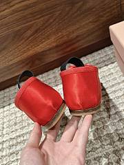 Kitlife Miu Miu Women's Red Satin Ballerina Strap Flats  - 5