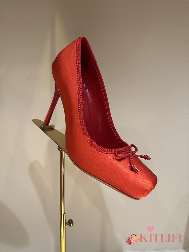 Kitlife Christian Louboutin Cassia Nodo Crepe Red Satin 100mm - 1