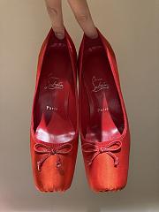 Kitlife Christian Louboutin Cassia Nodo Crepe Red Satin 100mm - 2