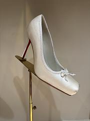 Kitlife Christian Louboutin Cassia Nodo Crepe White Satin 100mm - 1