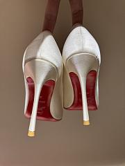 Kitlife Christian Louboutin Cassia Nodo Crepe White Satin 100mm - 2