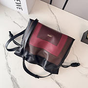 Kitlife Loewe x Albers Flamenco Medium Clutch Bag in Black & Burdundy Nappa Leather 30x24.5x10.5cm - 5