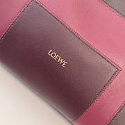 Kitlife Loewe x Albers Flamenco Medium Clutch Bag in Black & Burdundy Nappa Leather 30x24.5x10.5cm - 2