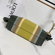 Kitlife Loewe x Albers Flamenco Medium Clutch Bag in Green & Yellow Nappa Leather 30x24.5x10.5cm  - 5