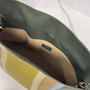 Kitlife Loewe x Albers Flamenco Medium Clutch Bag in Green & Yellow Nappa Leather 30x24.5x10.5cm  - 4