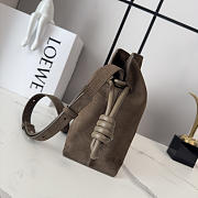 Kitlife Loewe Medium Grained Nubuck Flamenco Bag Dark Brown 30x24.5x10.5cm - 5