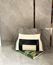 Kitlife Loewe x Albers Flamenco Medium Clutch Bag in White, Black & Grey Nappa Leather 30x24.5x10.5cm - 1