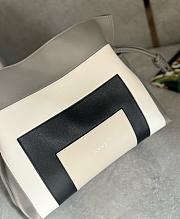 Kitlife Loewe x Albers Flamenco Medium Clutch Bag in White, Black & Grey Nappa Leather 30x24.5x10.5cm - 5