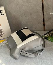 Kitlife Loewe x Albers Flamenco Medium Clutch Bag in White, Black & Grey Nappa Leather 30x24.5x10.5cm - 3