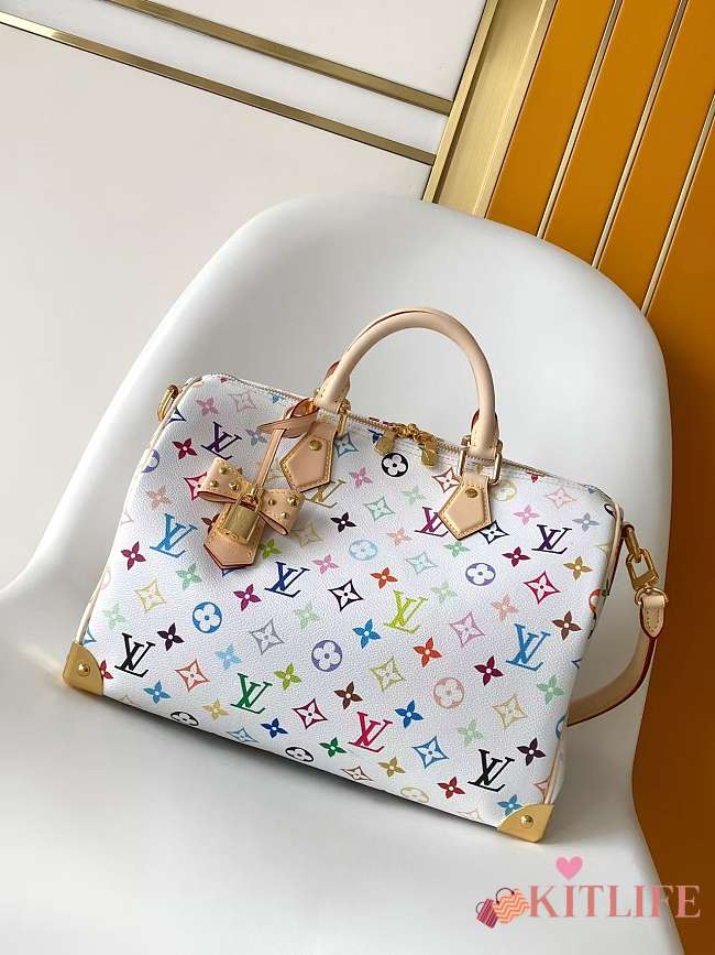 Kitlife Louis Vuitton Speedy Soft 30 LV x TM Bag Multicolor White M27789 30×21×17cm - 1