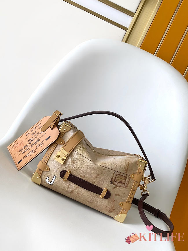 Kitlife Louis Vuitton Side Trunk MM Bag Beige M12480 23.5x16x8.5cm - 1