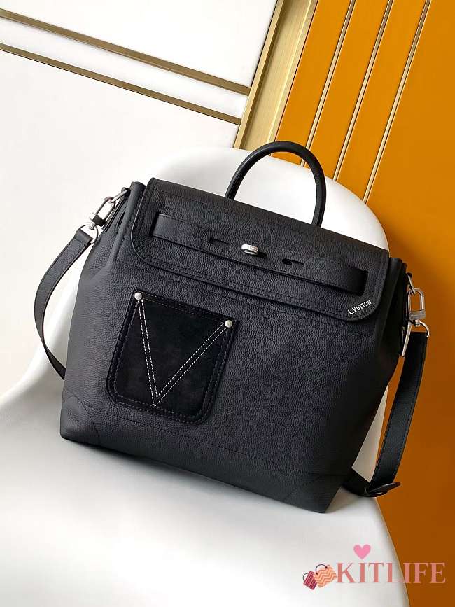 Kitlife Louis Vuitton Steamer 30 Bag Black Calfskin Leather M27061 32x33x14cm - 1