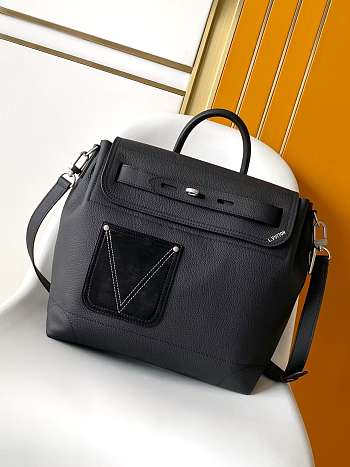 Kitlife Louis Vuitton Steamer 30 Bag Black Calfskin Leather M27061 32x33x14cm