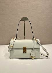 Kitlife Prada Soft Sound Medium White Leather Shoulder Bag 1BN023 28x16x10cm  - 1