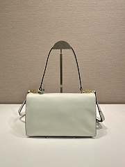 Kitlife Prada Soft Sound Medium White Leather Shoulder Bag 1BN023 28x16x10cm  - 2