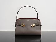 Kitlife Ferragamo Hug Soft Grey Leather Handbag 34x25.5x15.5cm  - 1