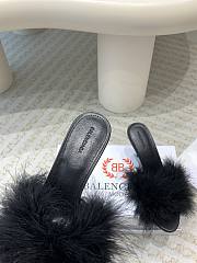 Kitlife Balenciaga Boudoir Feather-trimmed Mules Black 75mm - 6