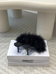 Kitlife Balenciaga Boudoir Feather-trimmed Mules Black 75mm - 4