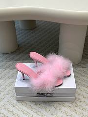 Kitlife Balenciaga Boudoir Feather-trimmed Mules Light Pink 75mm  - 1