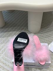 Kitlife Balenciaga Boudoir Feather-trimmed Mules Light Pink 75mm  - 6