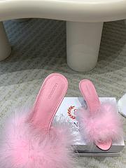 Kitlife Balenciaga Boudoir Feather-trimmed Mules Light Pink 75mm  - 4