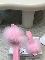 Kitlife Balenciaga Boudoir Feather-trimmed Mules Light Pink 75mm  - 2