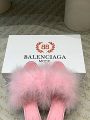 Kitlife Balenciaga Boudoir Feather-trimmed Mules Light Pink 75mm  - 3
