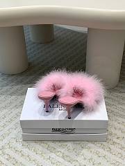 Kitlife Balenciaga Boudoir Feather-trimmed Mules Light Pink 75mm  - 5