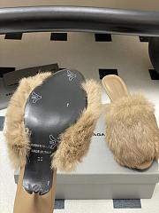 Kitlife Balenciaga Plush Tail Kitten Heel Slippers Beige 65mm - 4