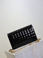 Kitlife Saint Laurent Quilted Black Patent Leather Monogram Cassandre Chain Bag 743364 23x14x3cm - 4