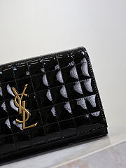 Kitlife Saint Laurent Quilted Black Patent Leather Monogram Cassandre Chain Bag 743364 23x14x3cm - 3