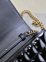Kitlife Saint Laurent Quilted Black Patent Leather Monogram Cassandre Chain Bag 743364 23x14x3cm - 6