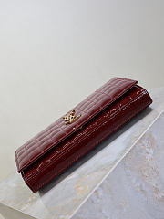 Kitlife Saint Laurent Quilted Red Patent Leather Monogram Cassandre Chain Bag 743364 23x14x3cm - 5