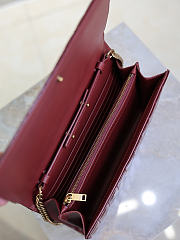 Kitlife Saint Laurent Quilted Red Patent Leather Monogram Cassandre Chain Bag 743364 23x14x3cm - 4