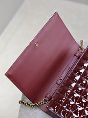 Kitlife Saint Laurent Quilted Red Patent Leather Monogram Cassandre Chain Bag 743364 23x14x3cm - 3