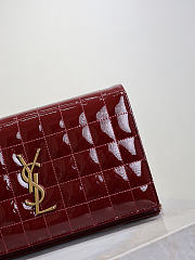 Kitlife Saint Laurent Quilted Red Patent Leather Monogram Cassandre Chain Bag 743364 23x14x3cm - 2