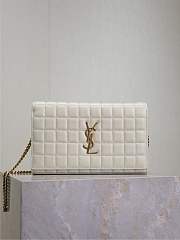Kitlife Saint Laurent Quilted White Leather Monogram Cassandre Chain Bag 743364 23x14x3cm  - 1