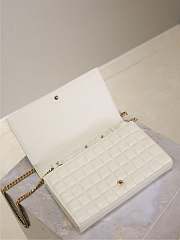 Kitlife Saint Laurent Quilted White Leather Monogram Cassandre Chain Bag 743364 23x14x3cm  - 6