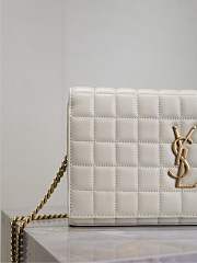 Kitlife Saint Laurent Quilted White Leather Monogram Cassandre Chain Bag 743364 23x14x3cm  - 4