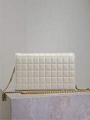 Kitlife Saint Laurent Quilted White Leather Monogram Cassandre Chain Bag 743364 23x14x3cm  - 3